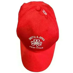 NEW 2017 US Open Erin Hills Adjustable Hat Red Golf Casual USGA